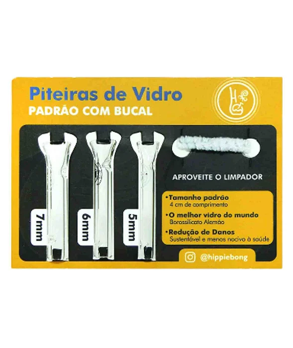 Display de Piteiras de Vidro Hippie Bong 3 Tamanhos